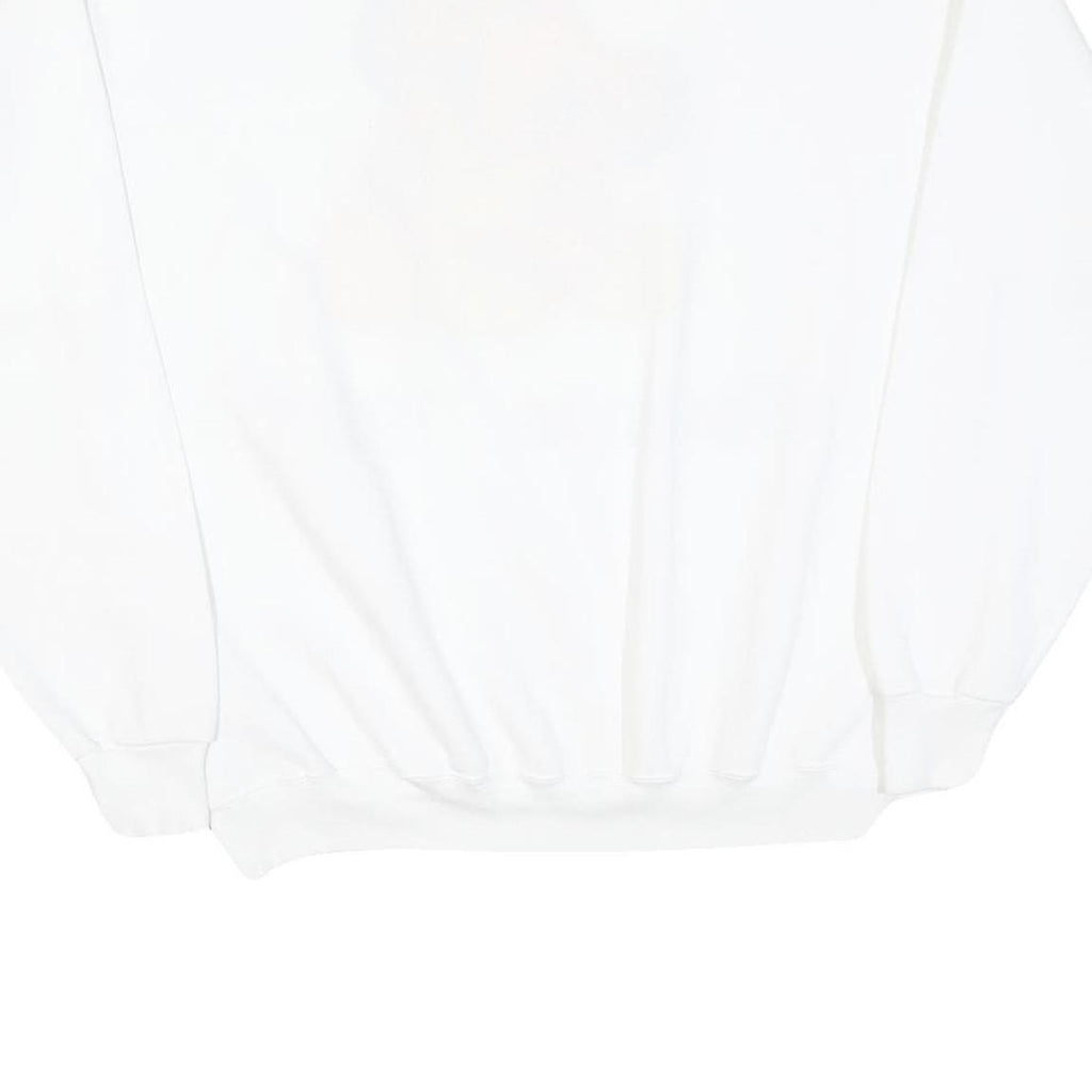 Womens White Cotton Sweatshirt Crew Neck M Lion Cub Graphic 1997 Vintage