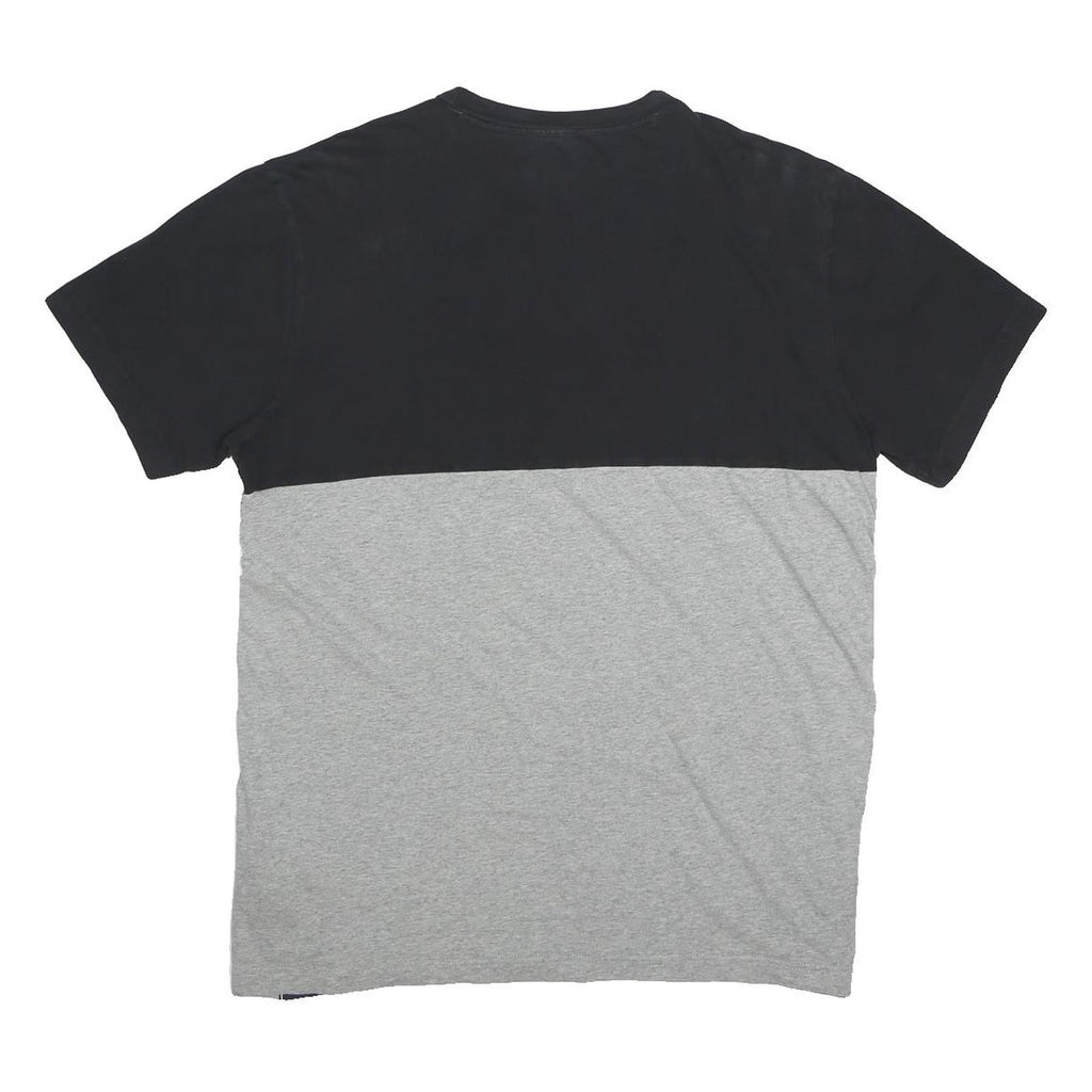 CHAMPION Mens Black & Grey Cotton Blend Logo Graphic T-Shirt M Short Sleeve Crew