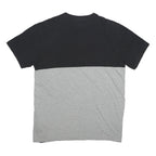 CHAMPION Mens Black & Grey Cotton Blend Logo Graphic T-Shirt M Short Sleeve Crew
