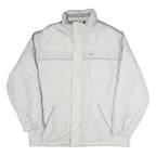 REEBOK Mens White & Grey Sempachersee Track Jacket L Polyester Blend Zip