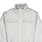 REEBOK Mens White & Grey Sempachersee Track Jacket L Polyester Blend Zip