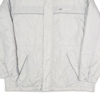 REEBOK Mens White & Grey Sempachersee Track Jacket L Polyester Blend Zip