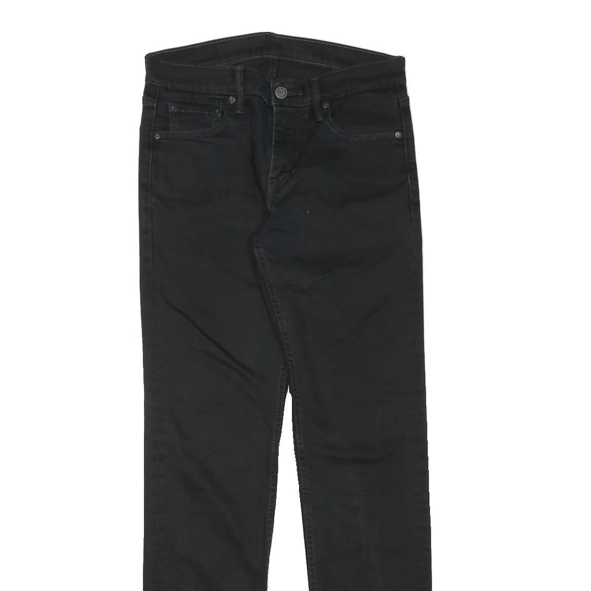 LEVI'S Mens Regular Fit Black Denim Jeans W30 L32 Zip Cotton Blend Classic