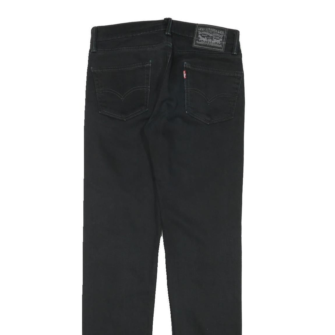 LEVI'S Mens Regular Fit Black Denim Jeans W30 L32 Zip Cotton Blend Classic