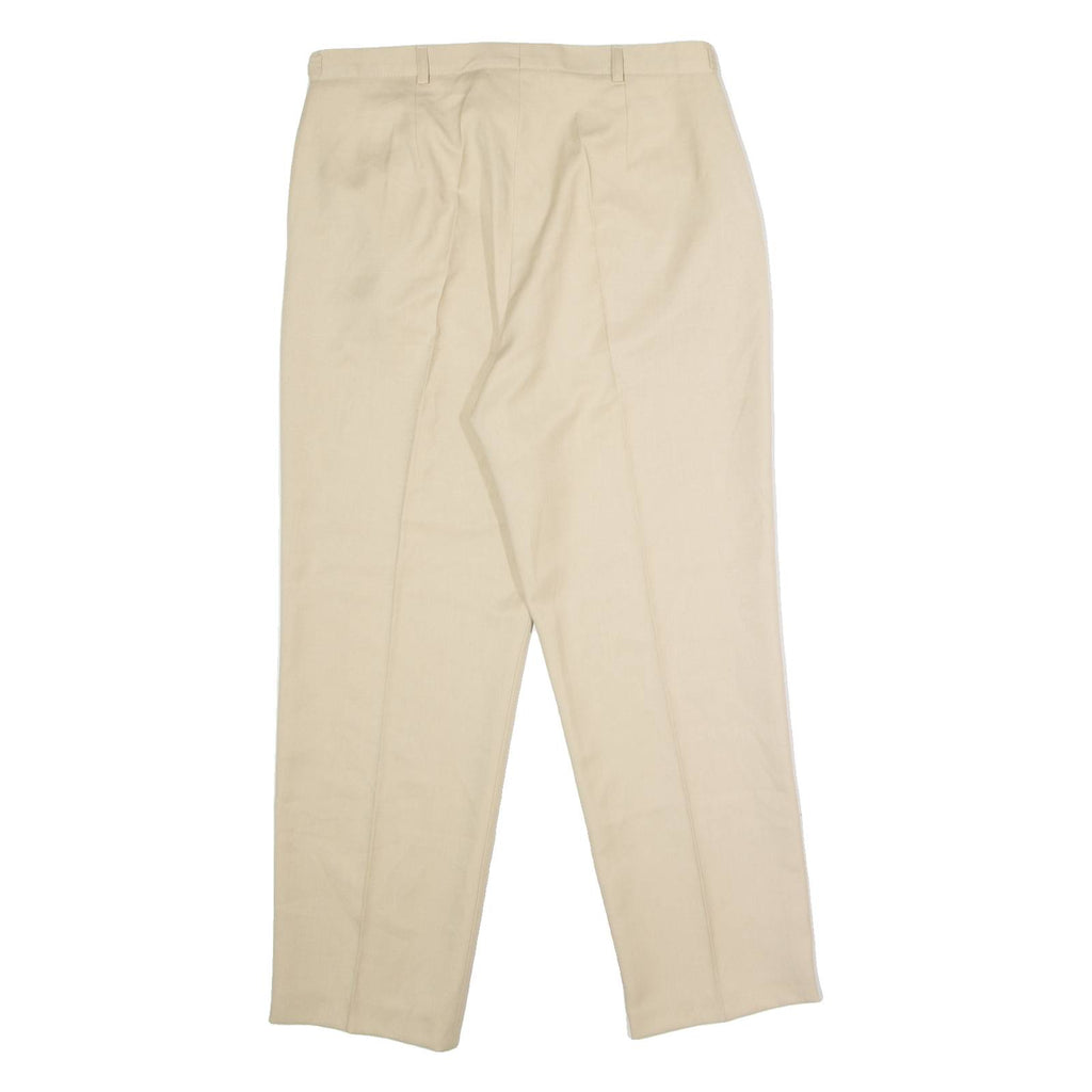 DANMART Pleated Womens Trousers Beige Regular Straight W32 L26