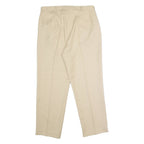 DANMART Pleated Womens Trousers Beige Regular Straight W32 L26