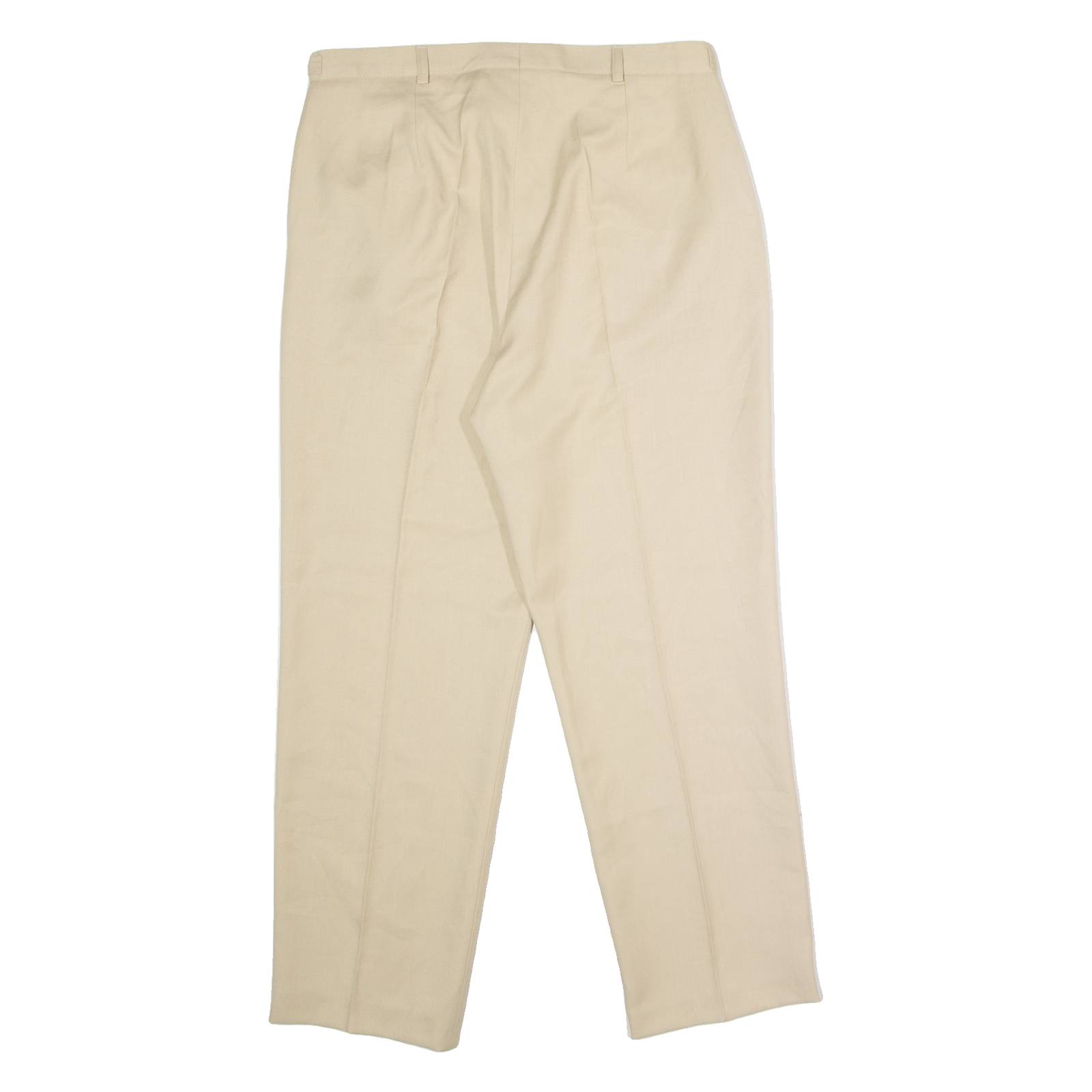 DANMART Pleated Womens Trousers Beige Regular Straight W32 L26