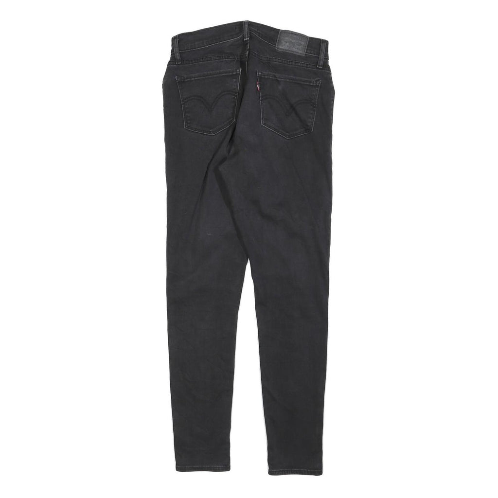 LEVI'S Womens Slim Black Denim Slim Jeans W28 L30 Zip Cotton Blend