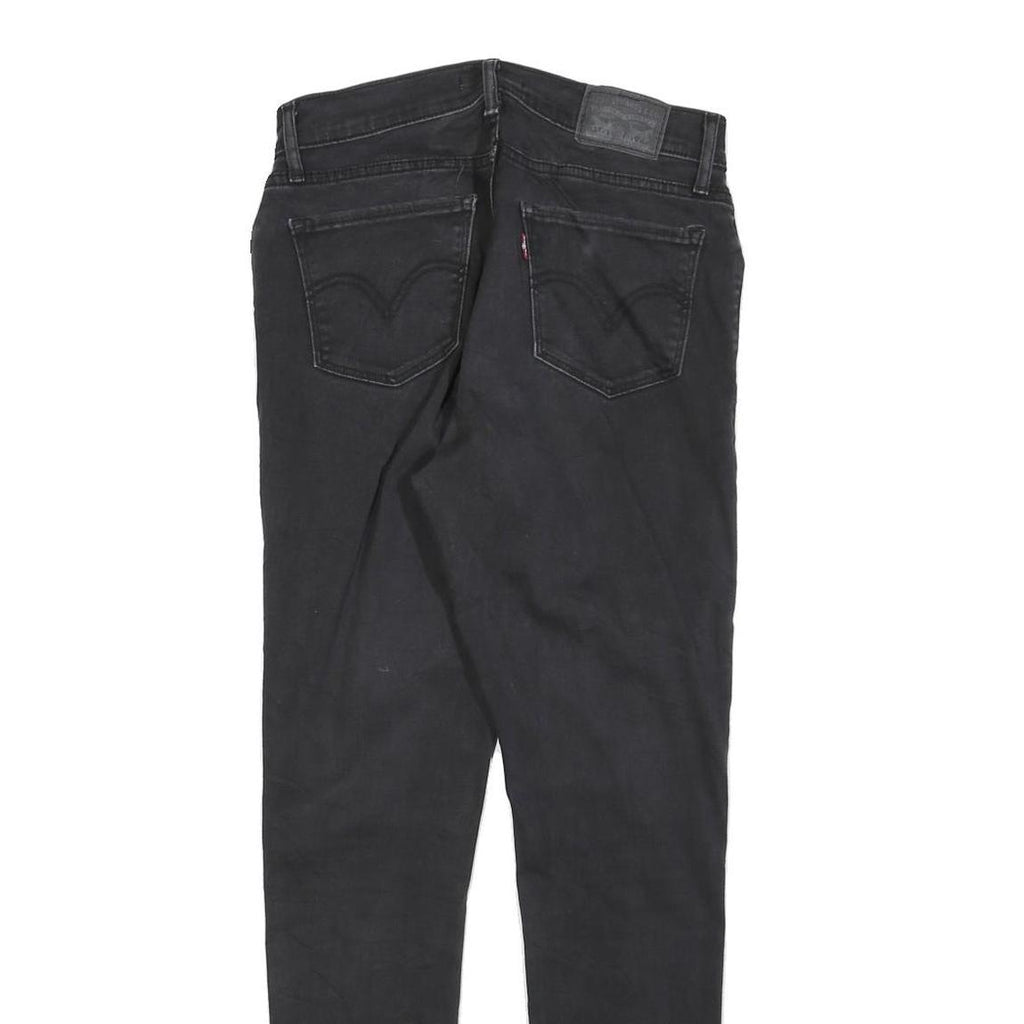 LEVI'S Womens Slim Black Denim Slim Jeans W28 L30 Zip Cotton Blend