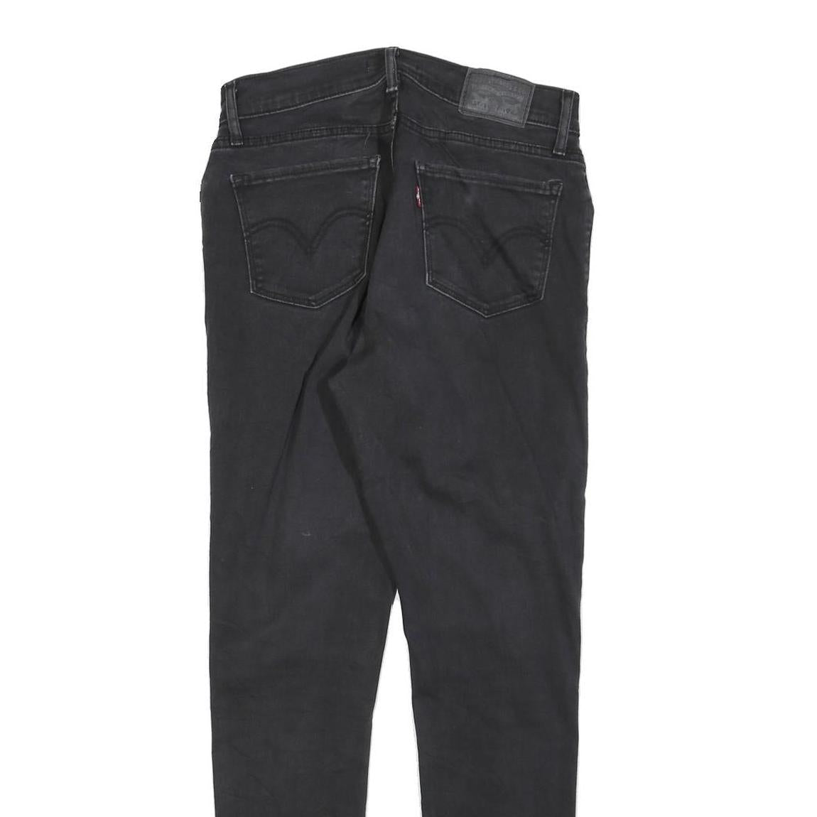 LEVI'S Womens Slim Black Denim Slim Jeans W28 L30 Zip Cotton Blend