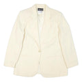 SAG HARBOR Womens White Wool Blazer Jacket UK 14 Single Button Plain Classic