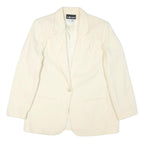 SAG HARBOR Womens White Wool Blazer Jacket UK 14 Single Button Plain Classic