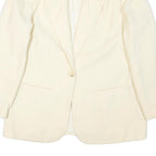 SAG HARBOR Womens White Wool Blazer Jacket UK 14 Single Button Plain Classic