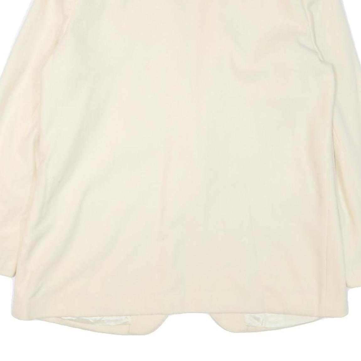 SAG HARBOR Womens White Wool Blazer Jacket UK 14 Single Button Plain Classic