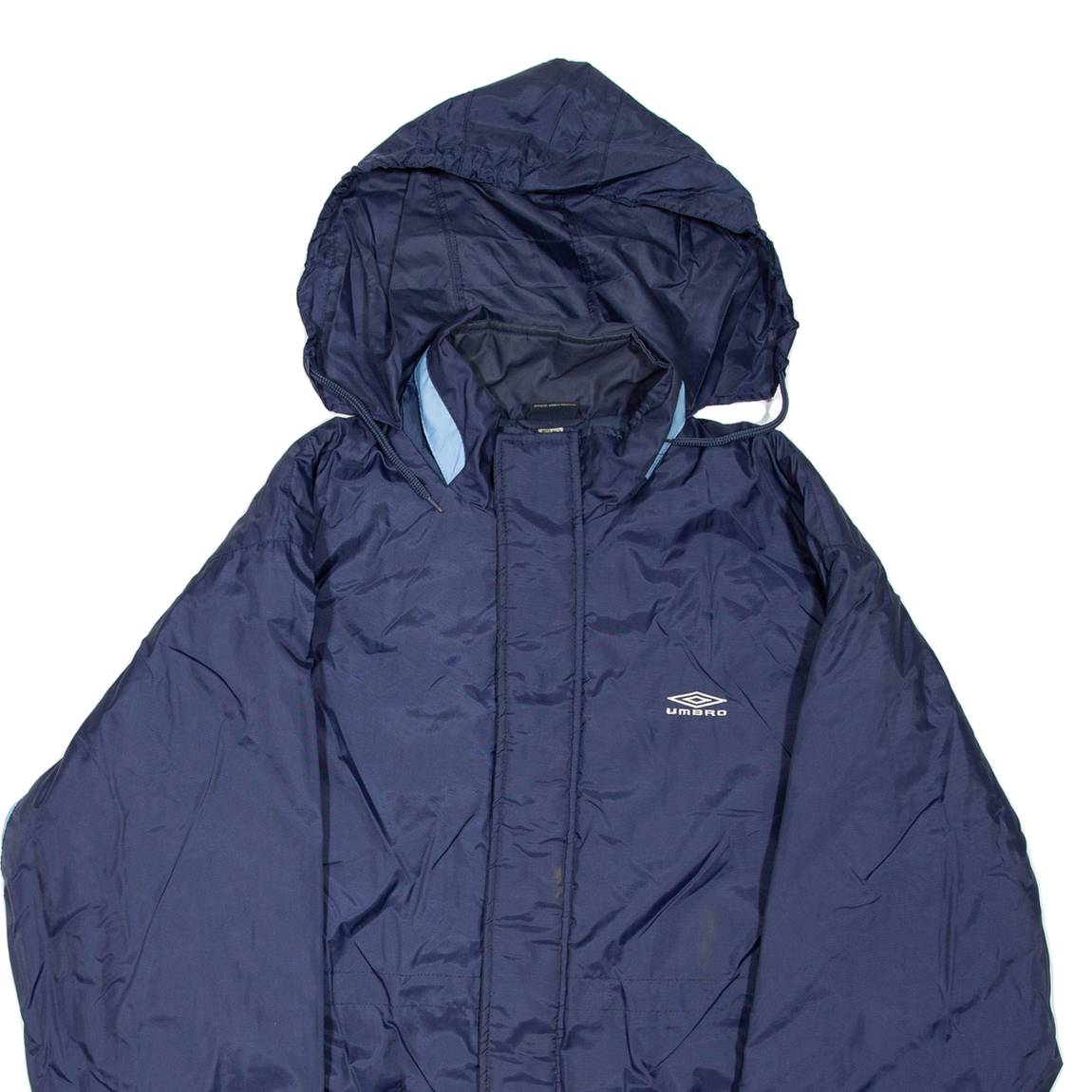 UMBRO Mens Puffer Jacket Blue Hooded XL
