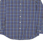 CHAPS Mens Blue Check Shirt M Button-Down Collar Long Sleeve Casual Cotton Blend