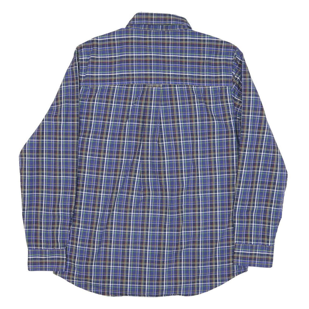 CHAPS Mens Blue Check Shirt M Button-Down Collar Long Sleeve Casual Cotton Blend