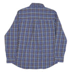 CHAPS Mens Blue Check Shirt M Button-Down Collar Long Sleeve Casual Cotton Blend