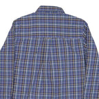 CHAPS Mens Blue Check Shirt M Button-Down Collar Long Sleeve Casual Cotton Blend