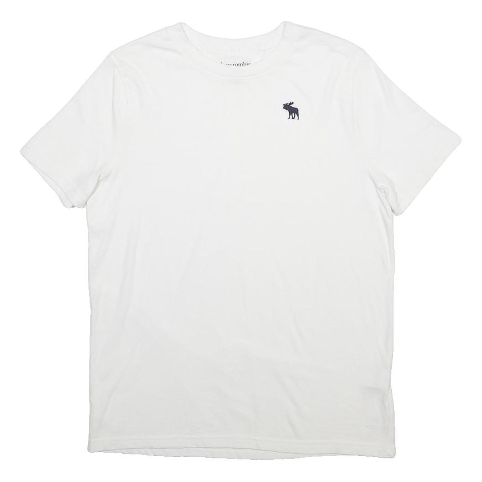 ABERCROMBIE & FITCH Boys White Graphic T-Shirt 15-16Y Short Sleeve Crew Neck