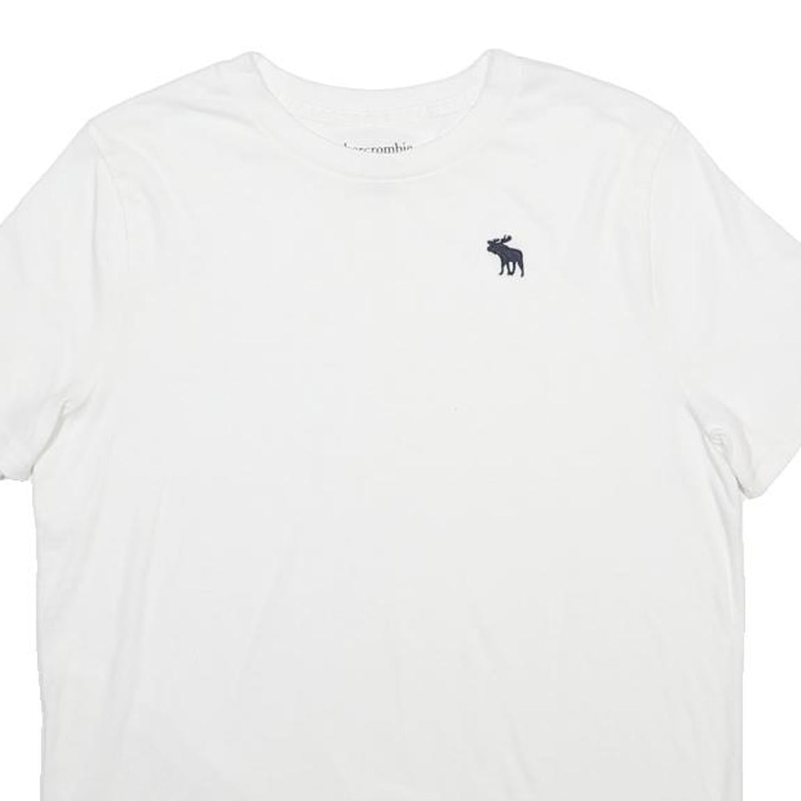 ABERCROMBIE & FITCH Boys White Graphic T-Shirt 15-16Y Short Sleeve Crew Neck