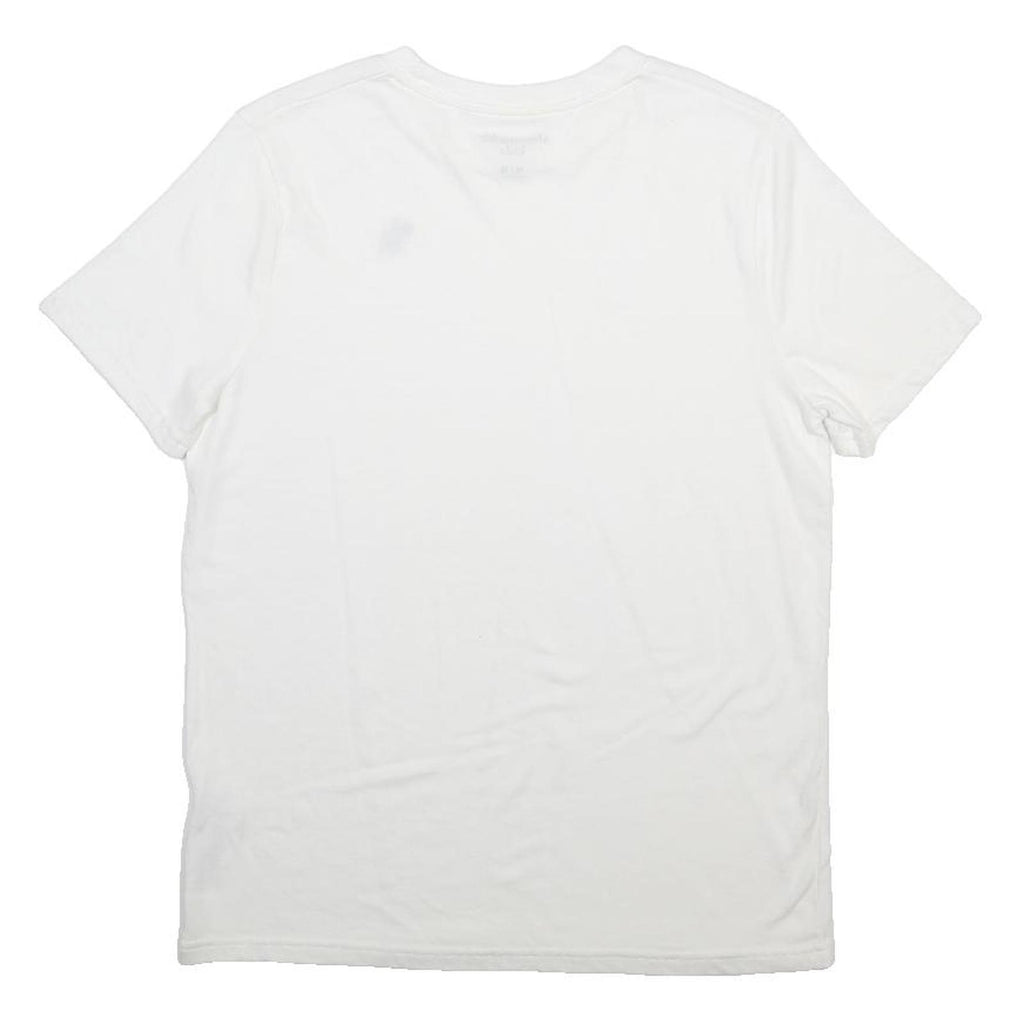 ABERCROMBIE & FITCH Boys White Graphic T-Shirt 15-16Y Short Sleeve Crew Neck