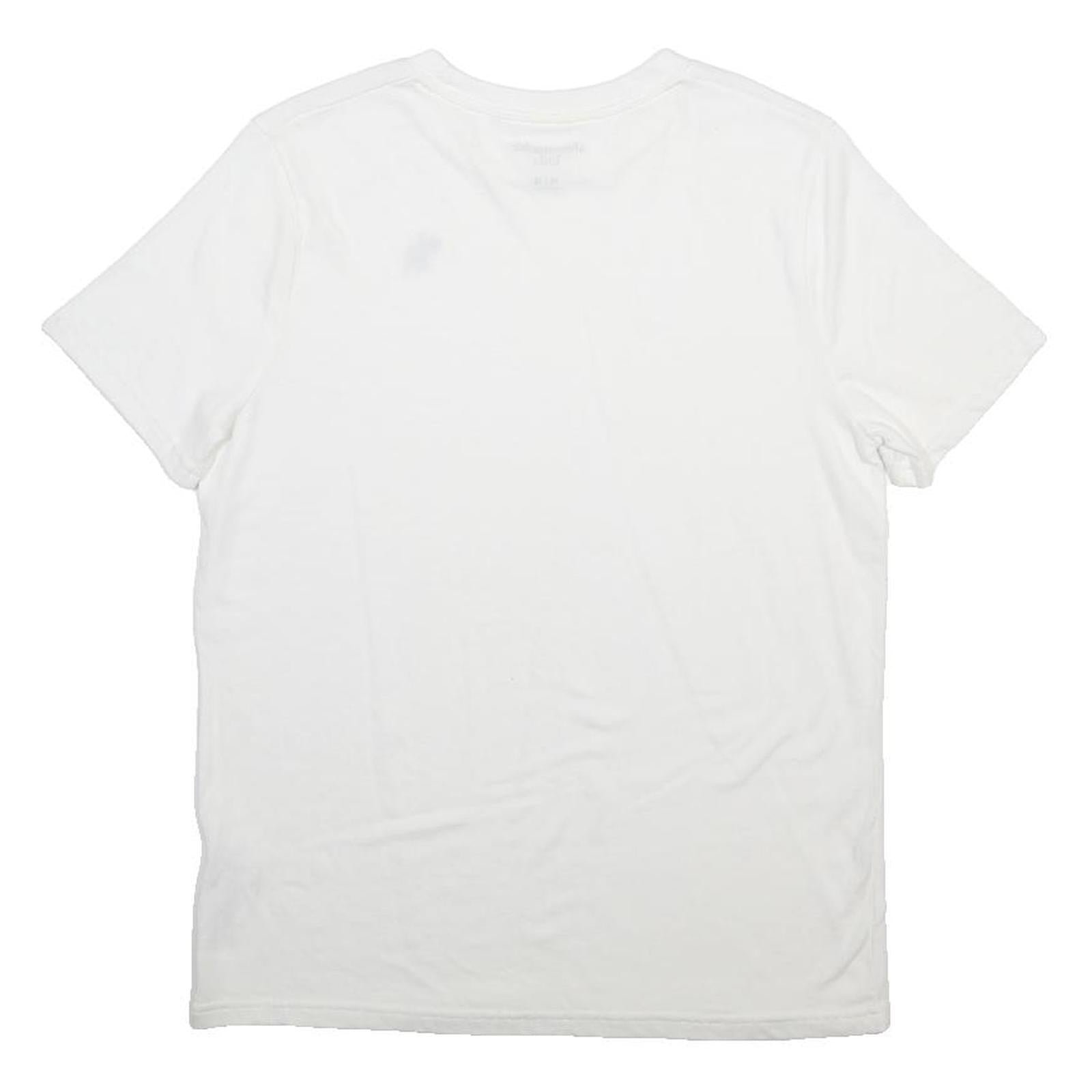 ABERCROMBIE & FITCH Boys White Graphic T-Shirt 15-16Y Short Sleeve Crew Neck