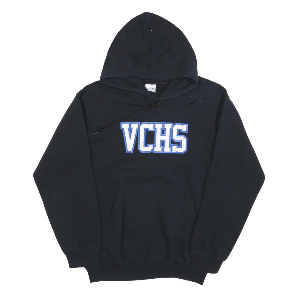 GILDAN Mens Black Hoodie S VCHS Cotton Blend Pullover Casual Hooded Sweatshirt