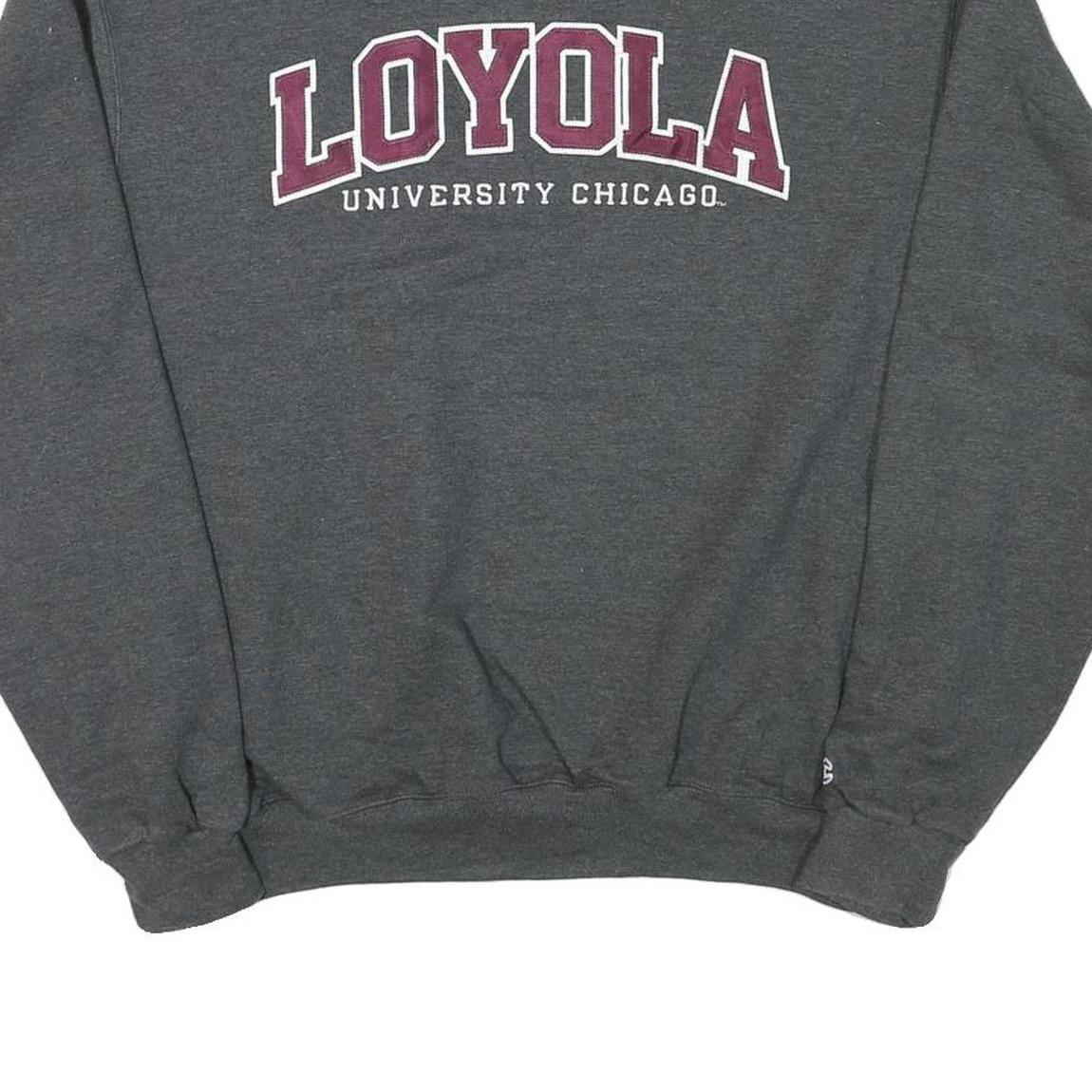 CHAMPION Mens Grey Loyola University Chicago Crew Neck L Cotton Blend Sweatshirt