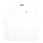 KAPPA Mens White Long Sleeve Plain Polo Shirt XL Cotton Casual Sport