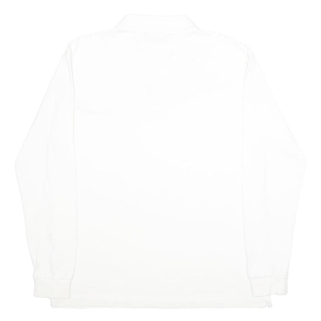 KAPPA Mens White Long Sleeve Plain Polo Shirt XL Cotton Casual Sport