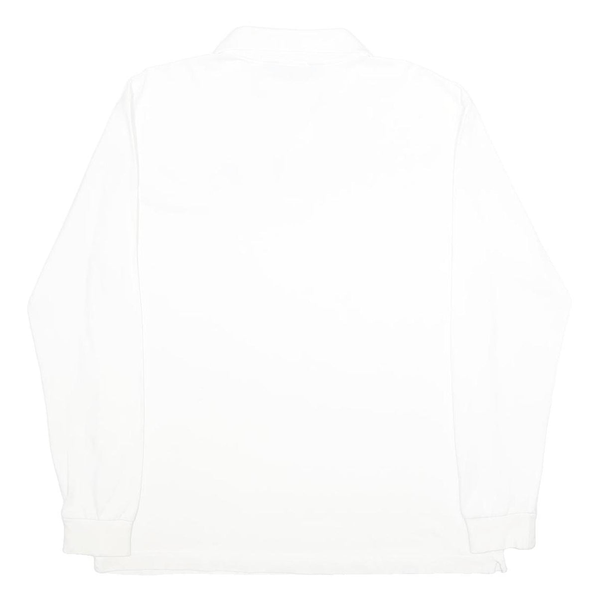 KAPPA Mens White Long Sleeve Plain Polo Shirt XL Cotton Casual Sport