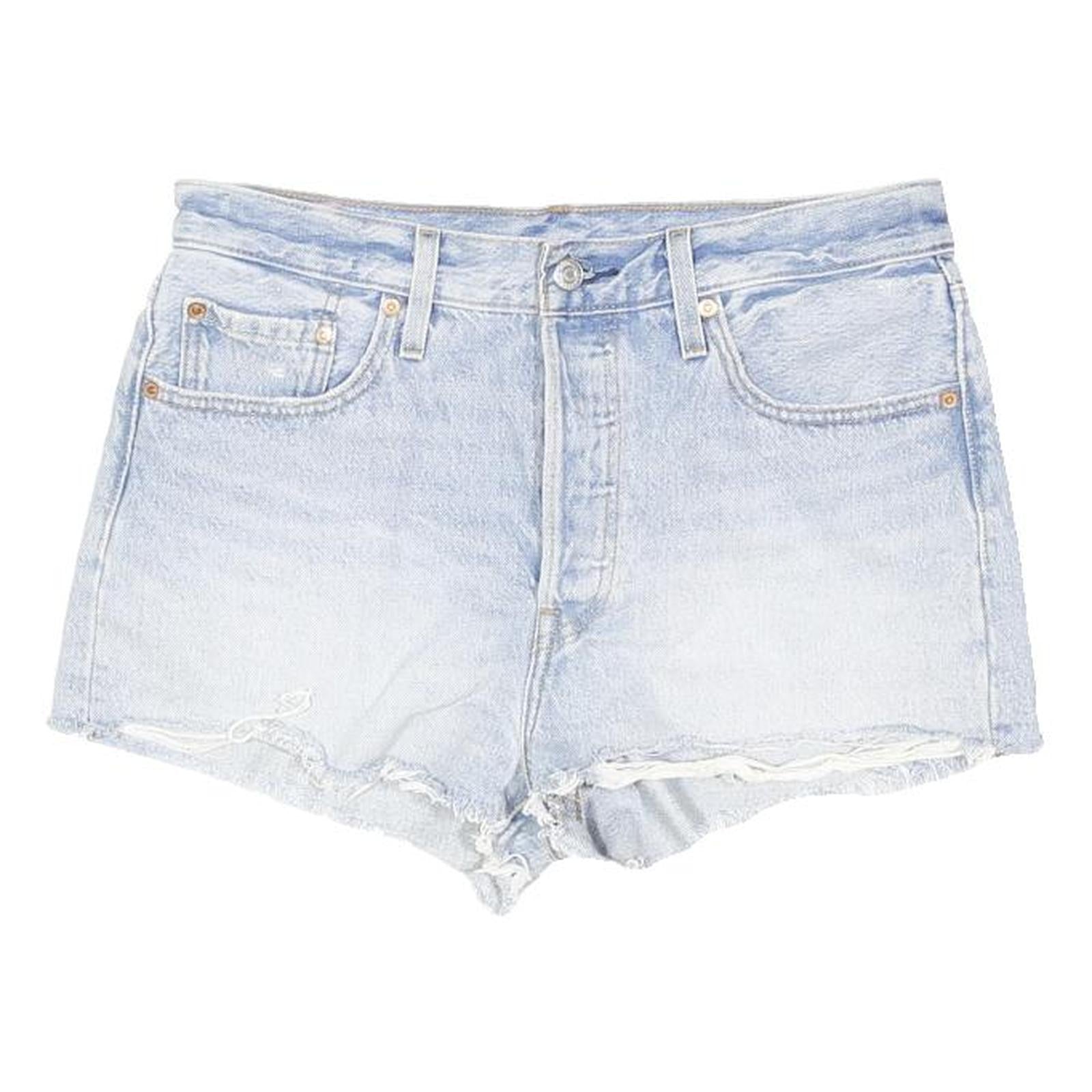 LEVI'S Womens Denim Blue Casual Shorts M W31 Raw Hem Classic Fit