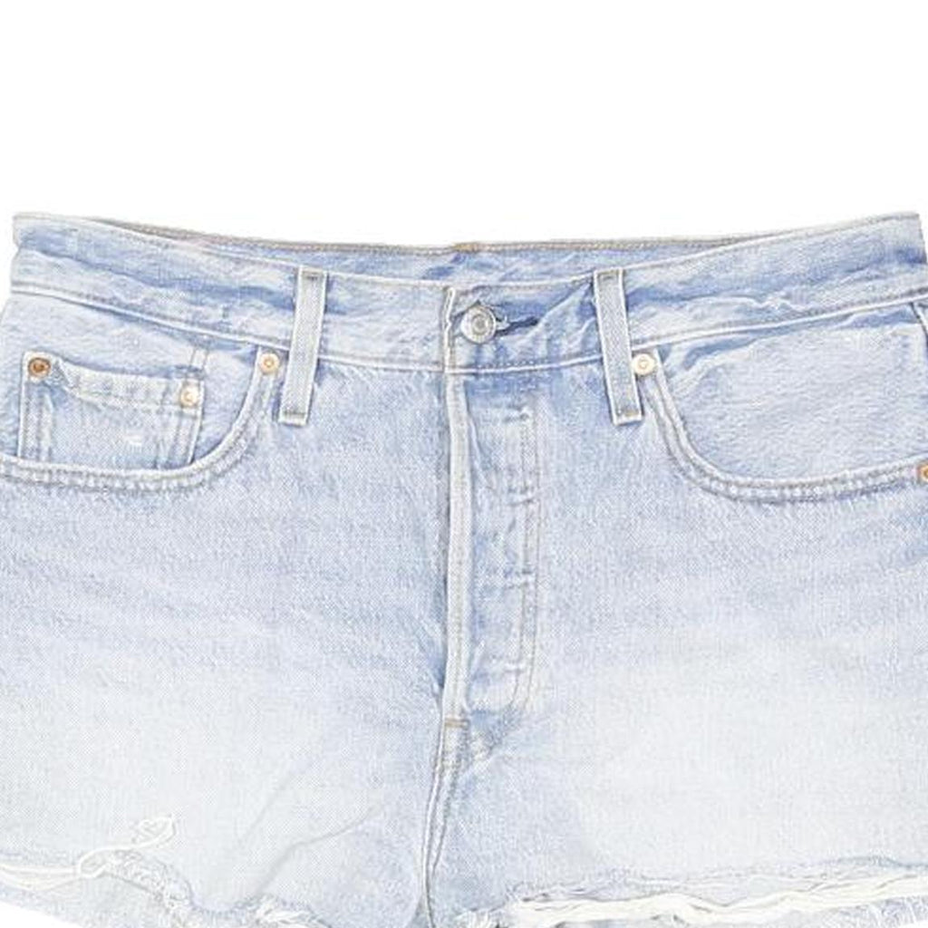 LEVI'S Womens Denim Blue Casual Shorts M W31 Raw Hem Classic Fit