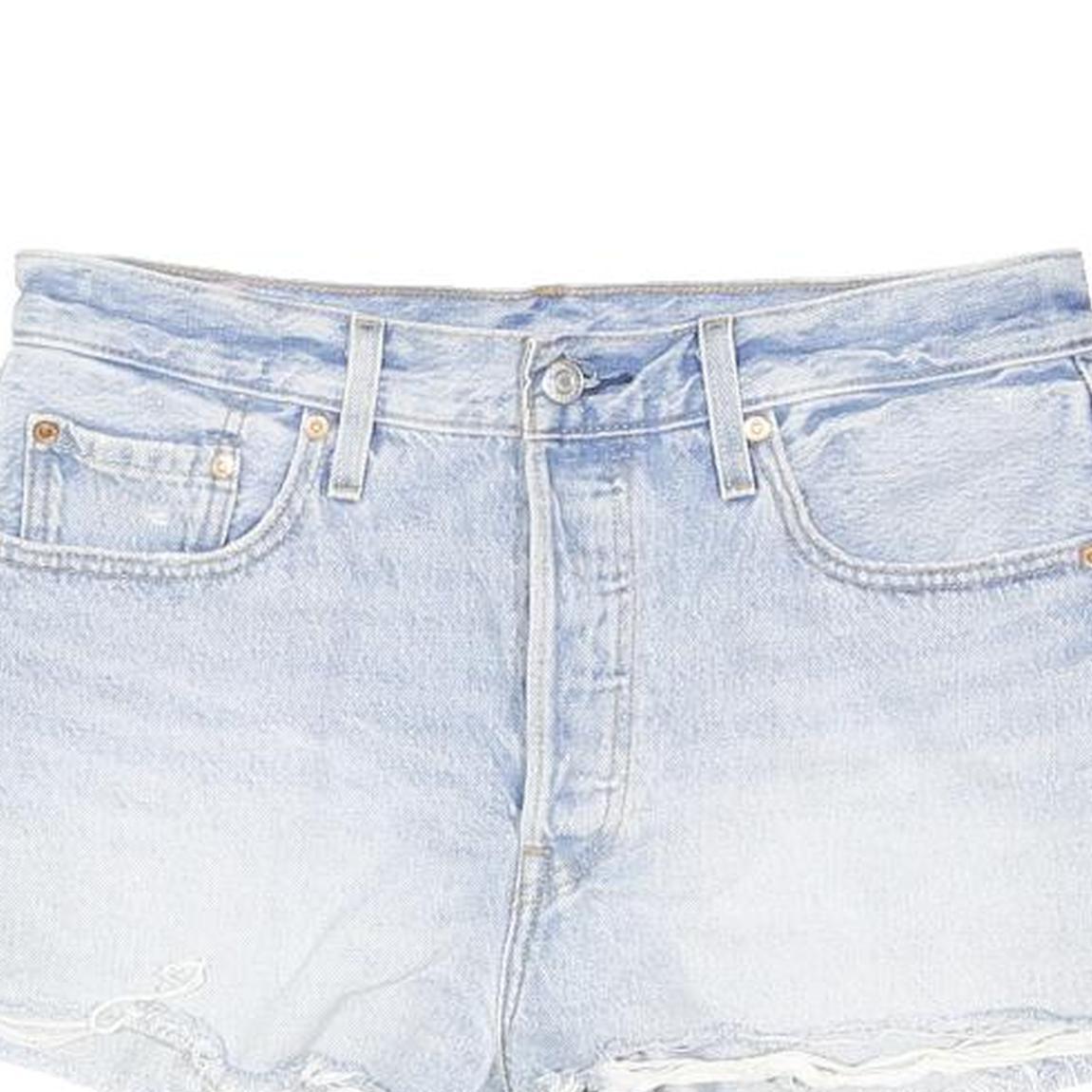 LEVI'S Womens Denim Blue Casual Shorts M W31 Raw Hem Classic Fit