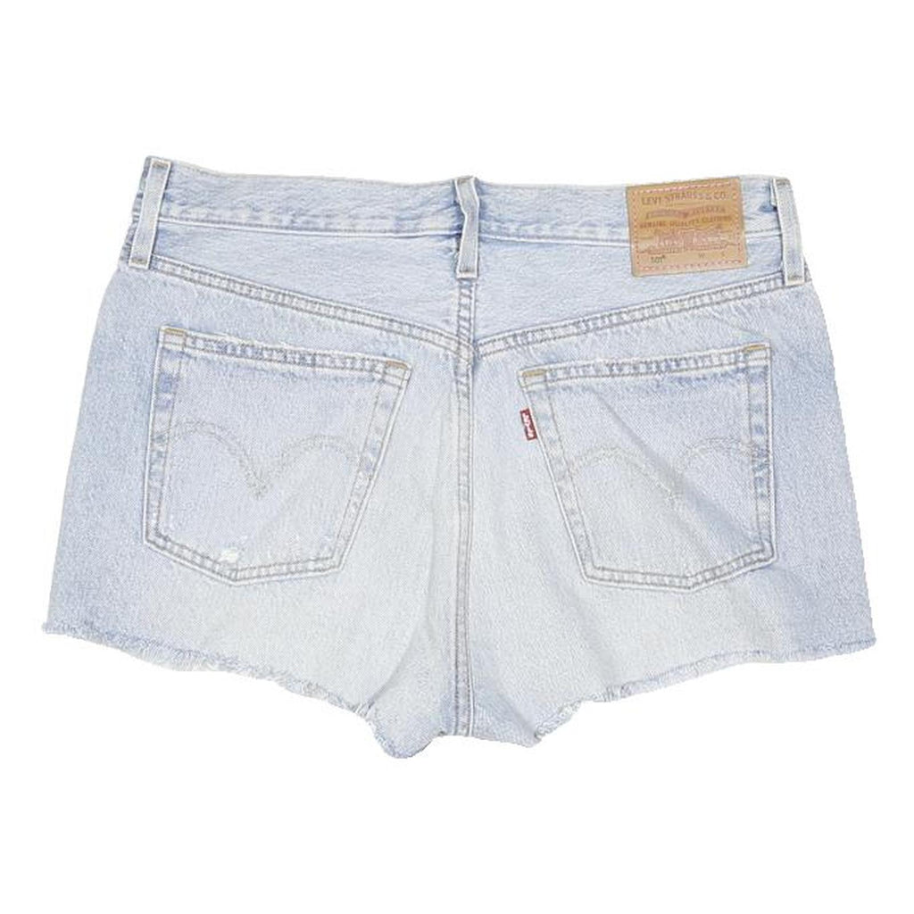LEVI'S Womens Denim Blue Casual Shorts M W31 Raw Hem Classic Fit