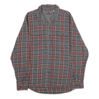 WOOLRICH Mens Grey & Red Check Shirt L Classic Cotton Long Sleeve Casual