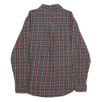WOOLRICH Mens Grey & Red Check Shirt L Classic Cotton Long Sleeve Casual