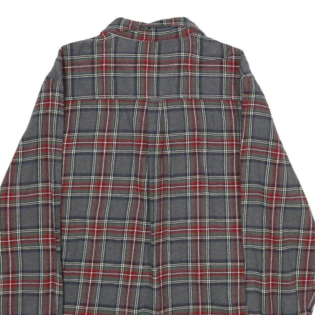 WOOLRICH Mens Grey & Red Check Shirt L Classic Cotton Long Sleeve Casual