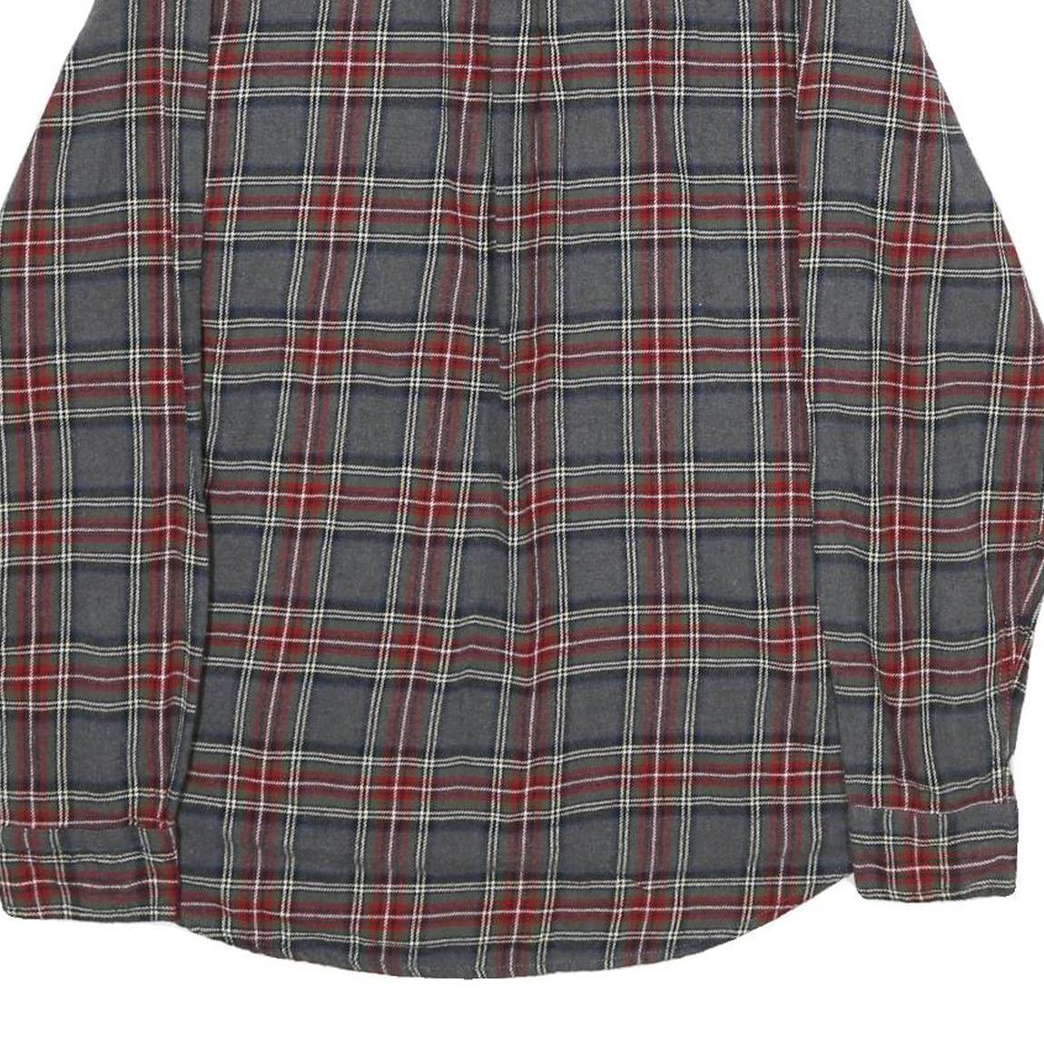 WOOLRICH Mens Grey & Red Check Shirt L Classic Cotton Long Sleeve Casual
