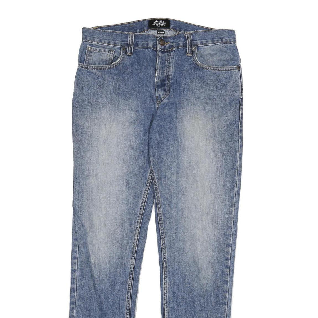 DICKIES Mens Slim Blue Denim Jeans Zip W33 L34 Classic Casual Wear