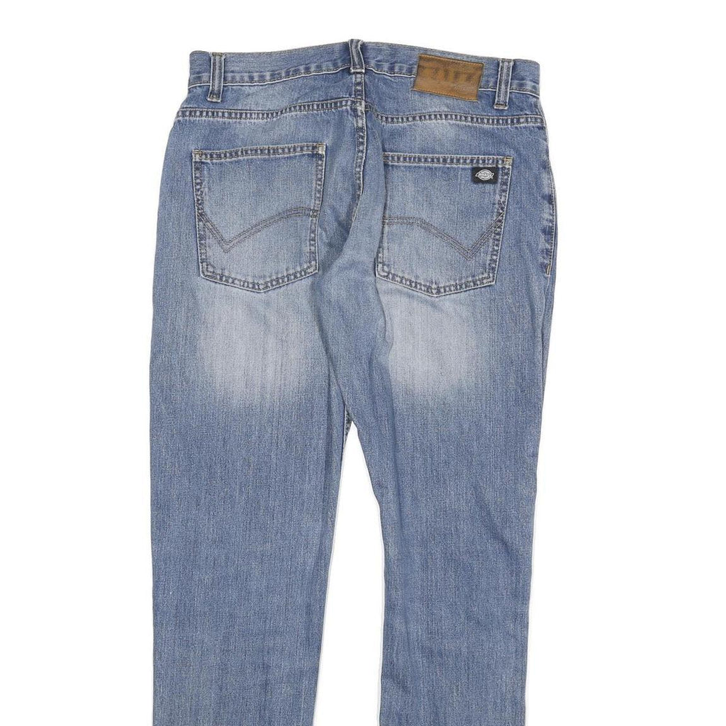 DICKIES Mens Slim Blue Denim Jeans Zip W33 L34 Classic Casual Wear
