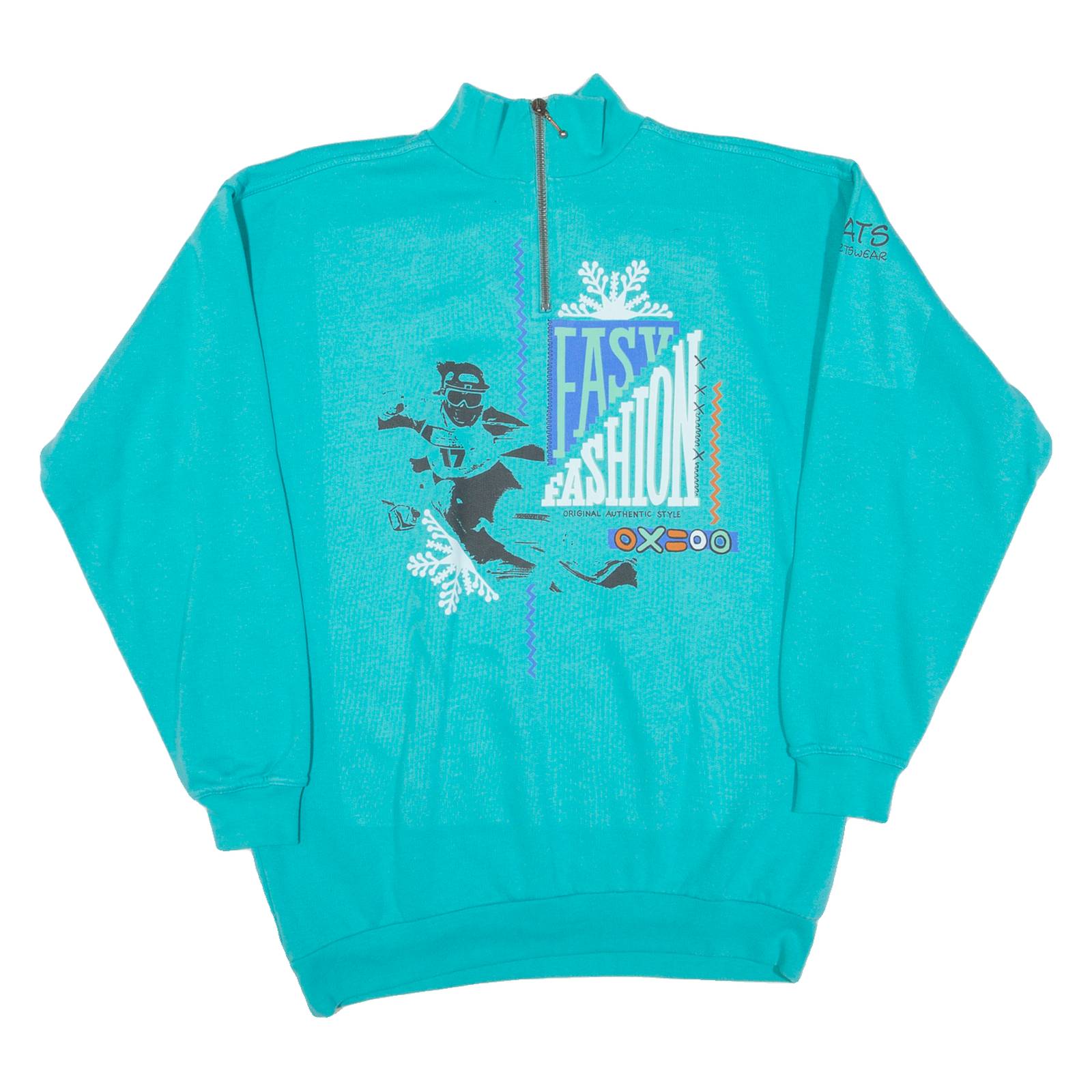 CATS Fast Fashion Mens Sweatshirt Blue 1/4 Zip M