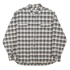 JACHS Mens Grey & Brown Check Shirt 2XL Long Sleeve Cotton Casual
