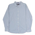 TOMMY HILFIGER Mens Blue Check Shirt L Classic Fit Cotton Casual Long Sleeve