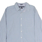 TOMMY HILFIGER Mens Blue Check Shirt L Classic Fit Cotton Casual Long Sleeve