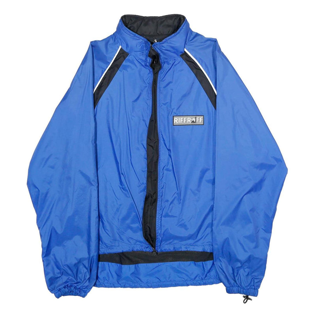 RIFF RAFF Mens Blue & Black Nylon Zip Jacket M Casual Lightweight Sportswear