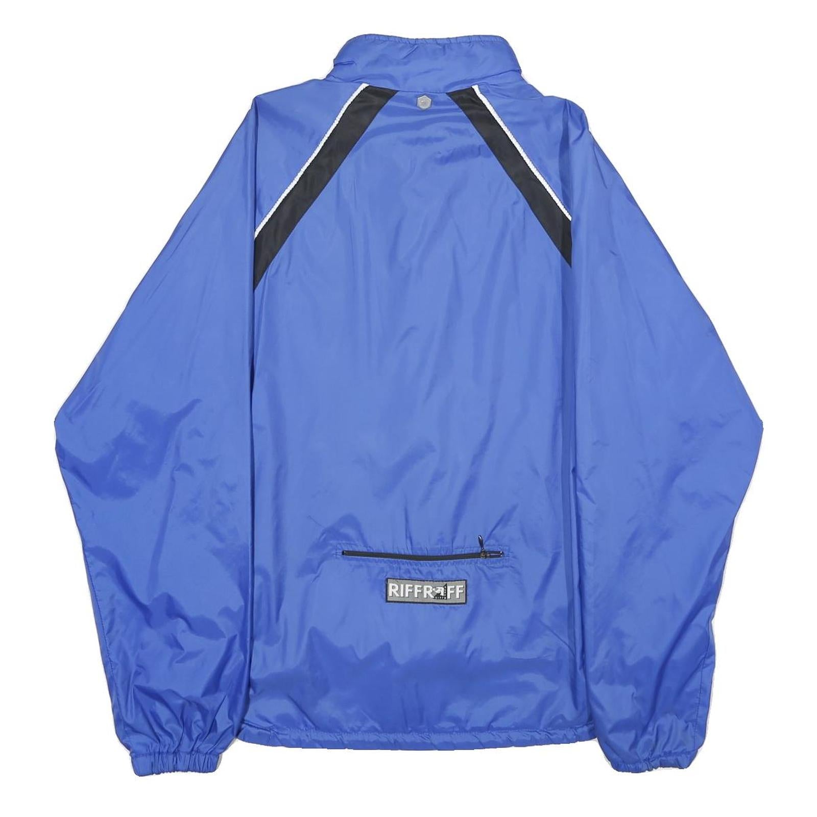 RIFF RAFF Mens Blue & Black Nylon Zip Jacket M Casual Lightweight Sportswear