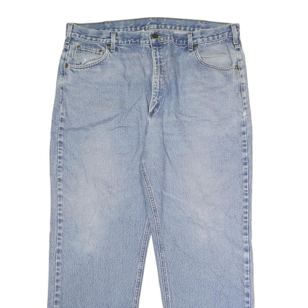 CARHARTT Mens Classic Blue Denim Jeans W42 L32 Zip Closure Straight Leg