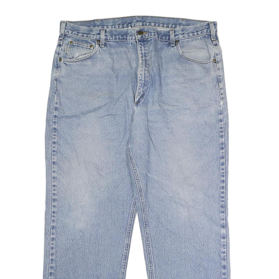 CARHARTT Mens Classic Blue Denim Jeans W42 L32 Zip Closure Straight Leg